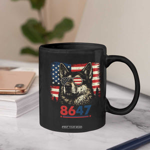 Vintage Patriotic German Shepherd 1776 Graphic Coffee Mug American Flag Sunglasses Cool Dog 4th of July Distressed TS02 Print Your Wear