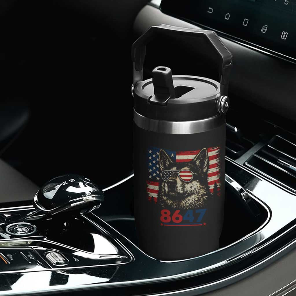Vintage Patriotic German Shepherd 1776 Graphic Flip Straw Tumbler American Flag Sunglasses Cool Dog 4th of July Distressed TS02 Print Your Wear
