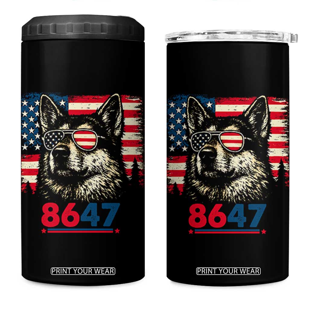 Vintage Patriotic German Shepherd 1776 Graphic 4 in 1 Can Cooler Tumbler American Flag Sunglasses Cool Dog 4th of July Distressed TS02 One Size: 16 oz Black Print Your Wear