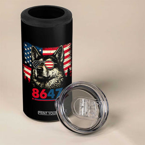 Vintage Patriotic German Shepherd 1776 Graphic 4 in 1 Can Cooler Tumbler American Flag Sunglasses Cool Dog 4th of July Distressed TS02 Print Your Wear