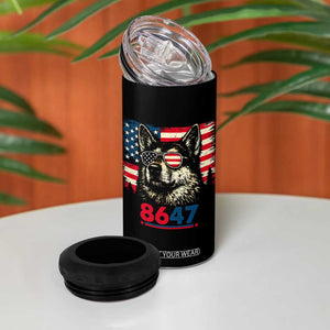 Vintage Patriotic German Shepherd 1776 Graphic 4 in 1 Can Cooler Tumbler American Flag Sunglasses Cool Dog 4th of July Distressed TS02 Print Your Wear