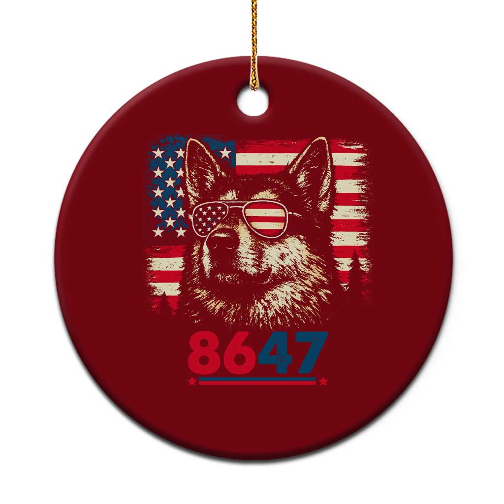 Vintage Patriotic German Shepherd 1776 Graphic Ceramic Ornament American Flag Sunglasses Cool Dog 4th of July Distressed TS02 1pc Red Print Your Wear