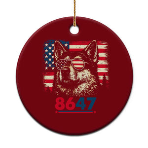 Vintage Patriotic German Shepherd 1776 Graphic Ceramic Ornament American Flag Sunglasses Cool Dog 4th of July Distressed TS02 1pc Red Print Your Wear