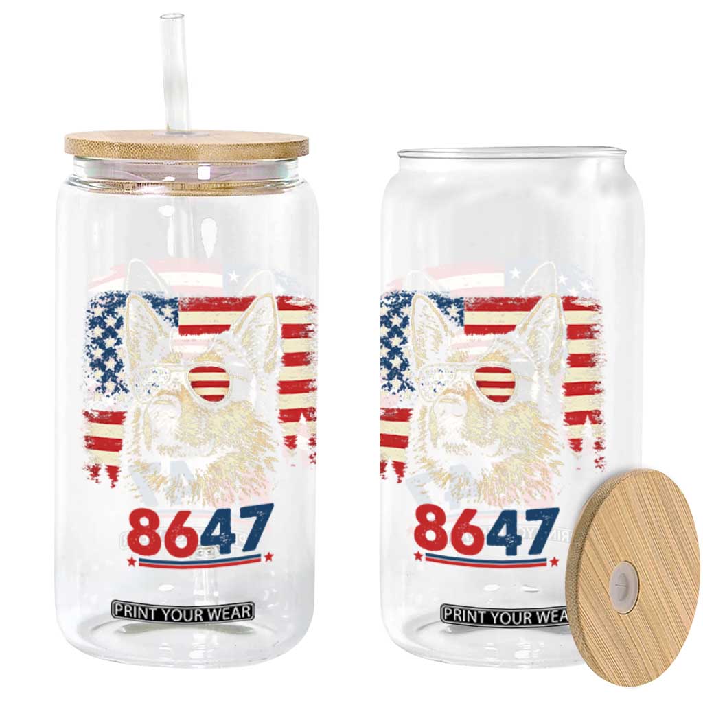 Vintage Patriotic German Shepherd 1776 Graphic Glass Can American Flag Sunglasses Cool Dog 4th of July Distressed TS02 Print Your Wear