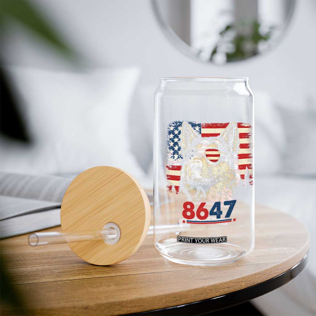 Vintage Patriotic German Shepherd 1776 Graphic Glass Can American Flag Sunglasses Cool Dog 4th of July Distressed TS02 Print Your Wear