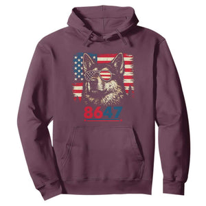 Vintage Patriotic German Shepherd 1776 Graphic Hoodie American Flag Sunglasses Cool Dog 4th of July Distressed TS02 Maroon Print Your Wear