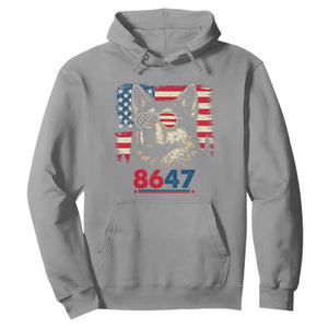Vintage Patriotic German Shepherd 1776 Graphic Hoodie American Flag Sunglasses Cool Dog 4th of July Distressed TS02 Sport Gray Print Your Wear