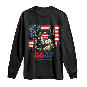 Vintage Patriotic German Shepherd 1776 Graphic Long Sleeve Shirt American Flag Sunglasses Cool Dog 4th of July Distressed TS02 Black Print Your Wear