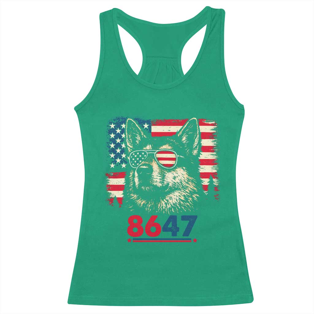 Vintage Patriotic German Shepherd 1776 Graphic Racerback Tank Top American Flag Sunglasses Cool Dog 4th of July Distressed TS02 Irish Green Print Your Wear