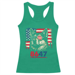 Vintage Patriotic German Shepherd 1776 Graphic Racerback Tank Top American Flag Sunglasses Cool Dog 4th of July Distressed TS02 Irish Green Print Your Wear