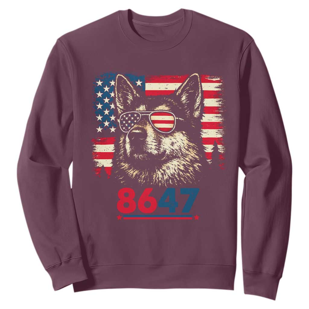 Vintage Patriotic German Shepherd 1776 Graphic Sweatshirt American Flag Sunglasses Cool Dog 4th of July Distressed TS02 Maroon Print Your Wear