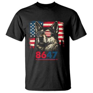 Vintage Patriotic German Shepherd 1776 Graphic T Shirt American Flag Sunglasses Cool Dog 4th of July Distressed TS02 Black Print Your Wear