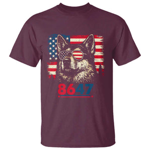 Vintage Patriotic German Shepherd 1776 Graphic T Shirt American Flag Sunglasses Cool Dog 4th of July Distressed TS02 Maroon Print Your Wear