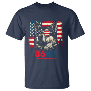 Vintage Patriotic German Shepherd 1776 Graphic T Shirt American Flag Sunglasses Cool Dog 4th of July Distressed TS02 Navy Print Your Wear