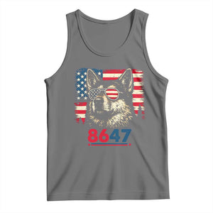 Vintage Patriotic German Shepherd 1776 Graphic Tank Top American Flag Sunglasses Cool Dog 4th of July Distressed TS02 Black Heather Print Your Wear
