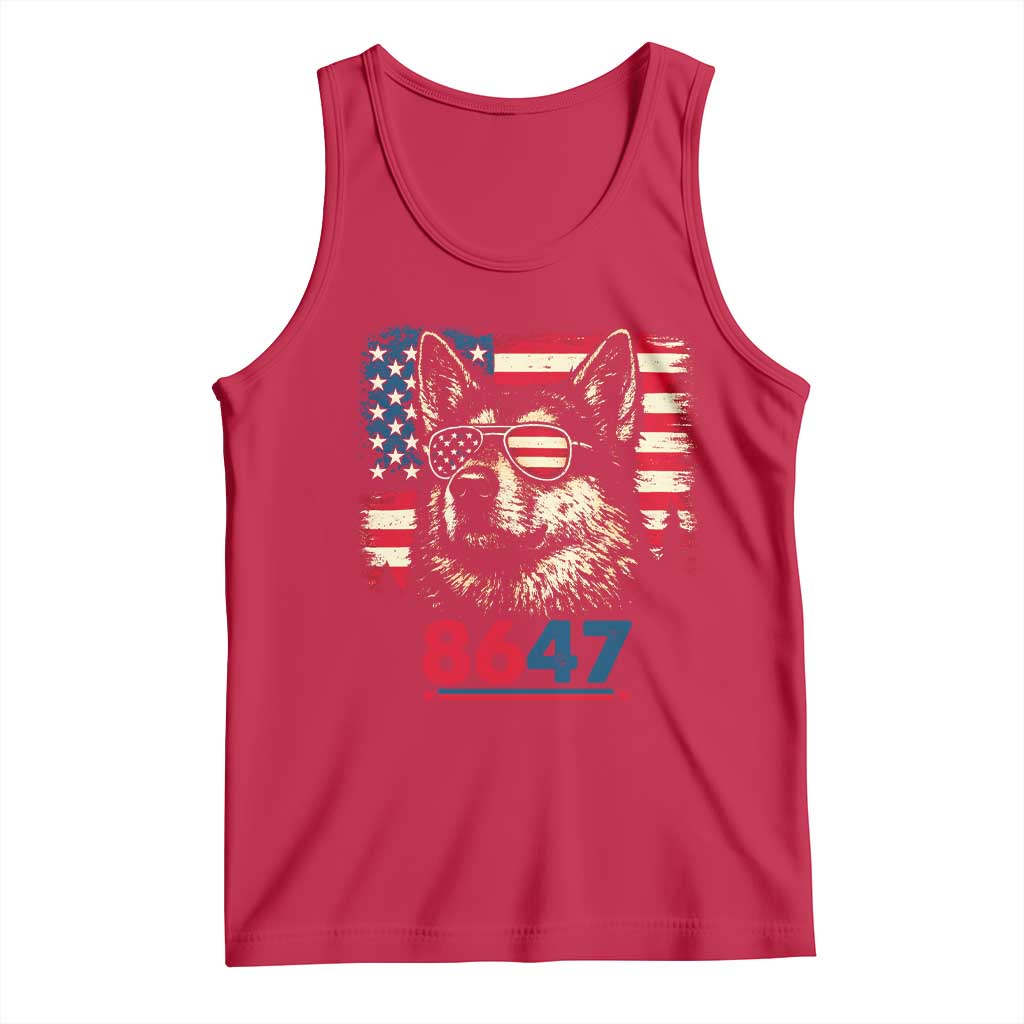Vintage Patriotic German Shepherd 1776 Graphic Tank Top American Flag Sunglasses Cool Dog 4th of July Distressed TS02 Red Print Your Wear