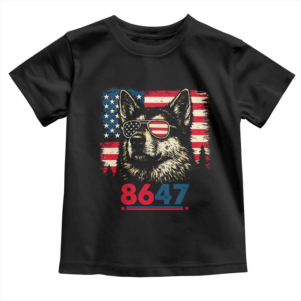Vintage Patriotic German Shepherd 1776 Graphic Toddler T Shirt American Flag Sunglasses Cool Dog 4th of July Distressed TS02 Black Print Your Wear