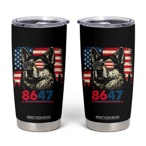 Vintage Patriotic German Shepherd 1776 Graphic Tumbler Cup American Flag Sunglasses Cool Dog 4th of July Distressed