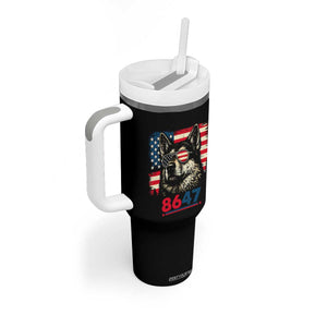 Vintage Patriotic German Shepherd 1776 Graphic Tumbler With Handle American Flag Sunglasses Cool Dog 4th of July Distressed TS02 Print Your Wear