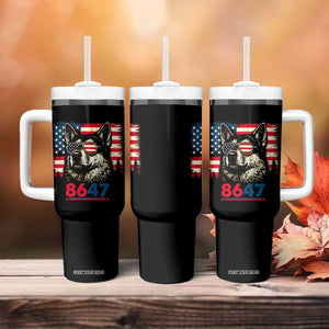 Vintage Patriotic German Shepherd 1776 Graphic Tumbler With Handle American Flag Sunglasses Cool Dog 4th of July Distressed TS02 Print Your Wear
