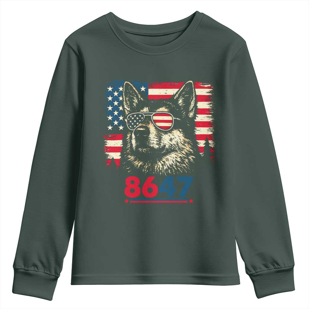Vintage Patriotic German Shepherd 1776 Graphic Youth Sweatshirt American Flag Sunglasses Cool Dog 4th of July Distressed