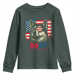 Vintage Patriotic German Shepherd 1776 Graphic Youth Sweatshirt American Flag Sunglasses Cool Dog 4th of July Distressed