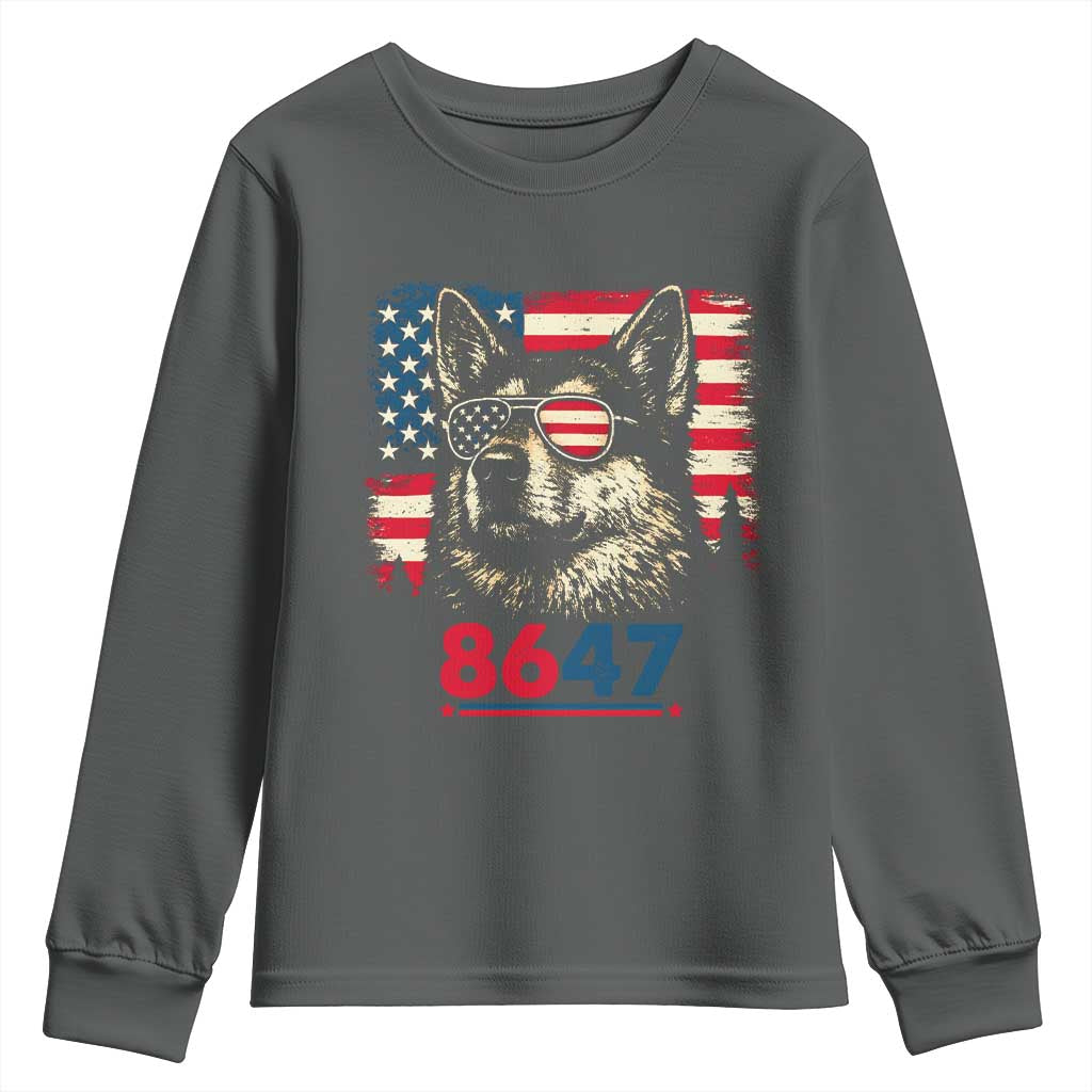 Vintage Patriotic German Shepherd 1776 Graphic Youth Sweatshirt American Flag Sunglasses Cool Dog 4th of July Distressed