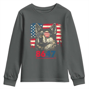 Vintage Patriotic German Shepherd 1776 Graphic Youth Sweatshirt American Flag Sunglasses Cool Dog 4th of July Distressed