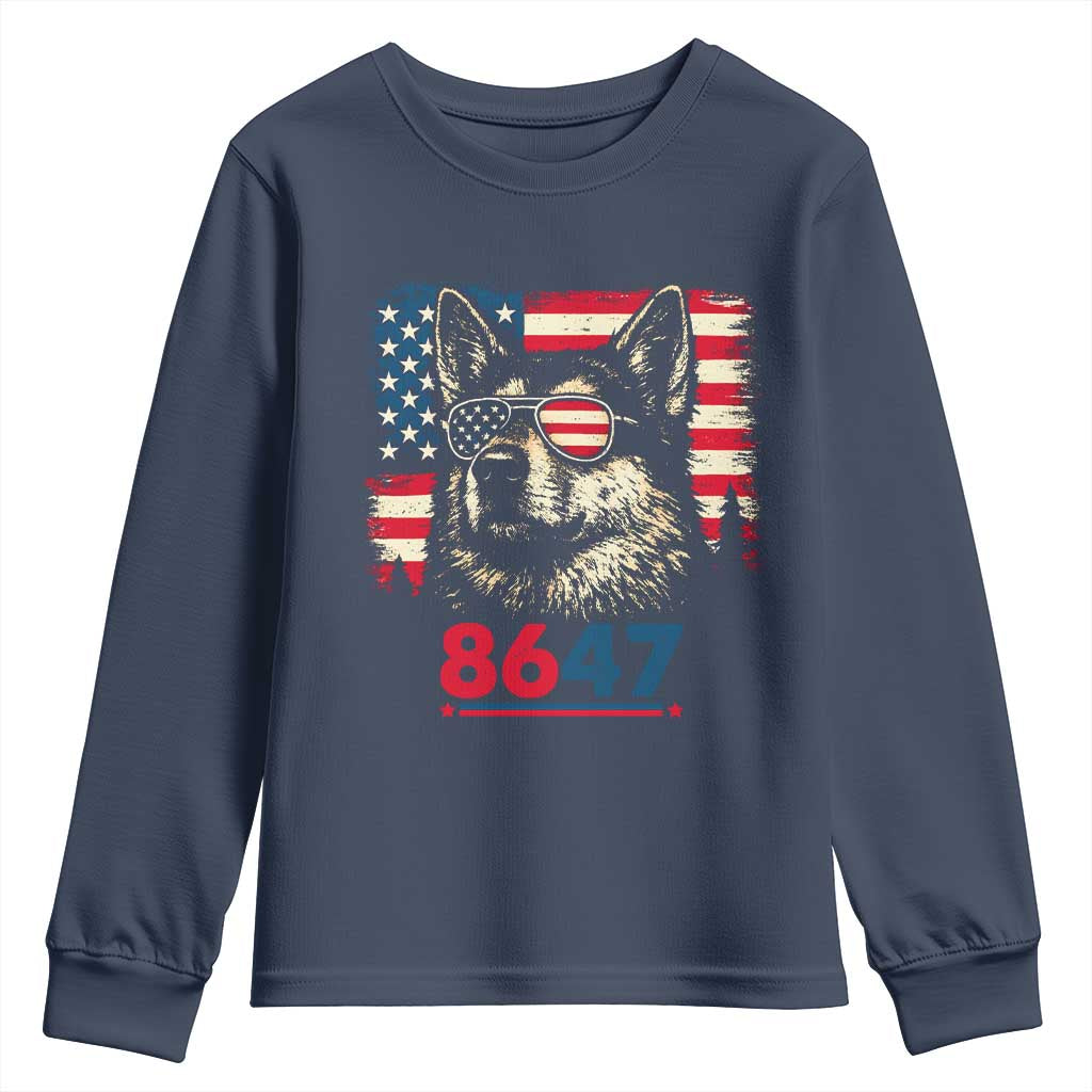 Vintage Patriotic German Shepherd 1776 Graphic Youth Sweatshirt American Flag Sunglasses Cool Dog 4th of July Distressed
