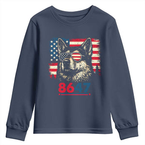 Vintage Patriotic German Shepherd 1776 Graphic Youth Sweatshirt American Flag Sunglasses Cool Dog 4th of July Distressed