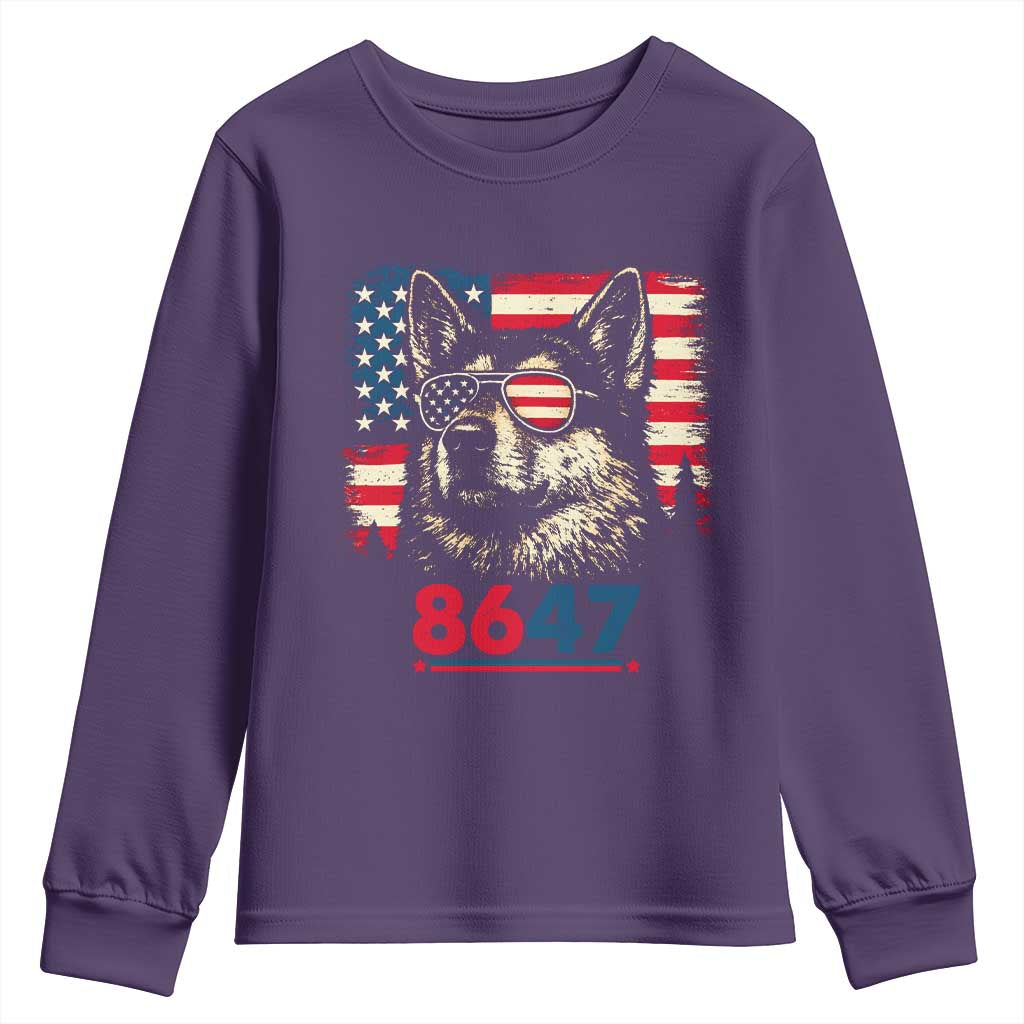 Vintage Patriotic German Shepherd 1776 Graphic Youth Sweatshirt American Flag Sunglasses Cool Dog 4th of July Distressed