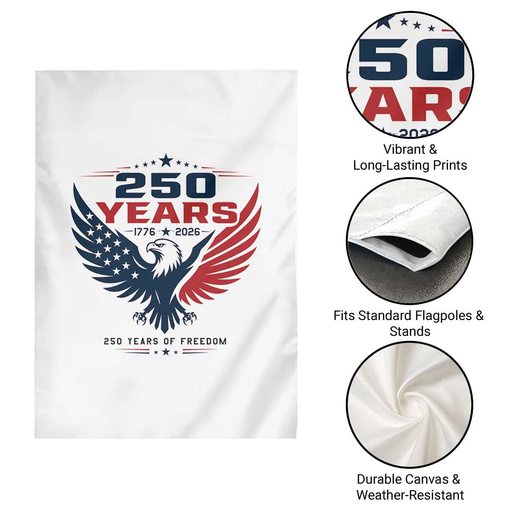 250 Years of Freedom Commemorative Patriotic Eagle Garden Flag Majestic American Flag Winged Eagle 1776 to 2026 Semiquincentennial TS02 Print Your Wear