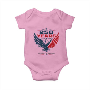 250 Years of Freedom Commemorative Patriotic Eagle Baby Onesie Majestic American Flag Winged Eagle 1776 to 2026 Semiquincentennial TS02 Light Pink Print Your Wear