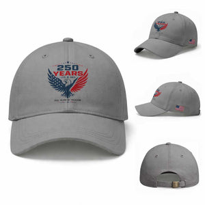 250 Years of Freedom Commemorative Patriotic Eagle Baseball Cap Majestic American Flag Winged Eagle 1776 to 2026 Semiquincentennial TS02 Baseball Cap Universal Fit Sport Gray Print Your Wear