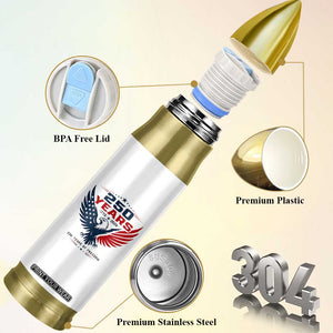 250 Years of Freedom Commemorative Patriotic Eagle Bullet Tumbler Majestic American Flag Winged Eagle 1776 to 2026 Semiquincentennial TS02 Print Your Wear
