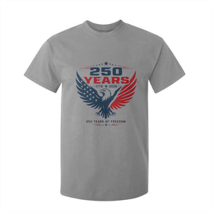 250 Years of Freedom Commemorative Patriotic Eagle T Shirt For Kid Majestic American Flag Winged Eagle 1776 to 2026 Semiquincentennial TS02 Sport Gray Print Your Wear
