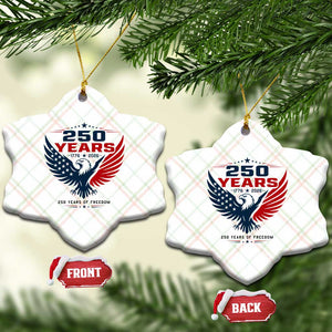 250 Years of Freedom Commemorative Patriotic Eagle Ceramic Ornament Majestic American Flag Winged Eagle 1776 to 2026 Semiquincentennial TS02 Print Your Wear