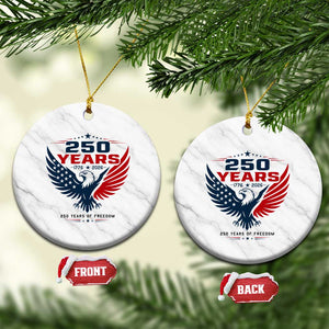 250 Years of Freedom Commemorative Patriotic Eagle Ceramic Ornament Majestic American Flag Winged Eagle 1776 to 2026 Semiquincentennial TS02 1pc White Marble Print Your Wear