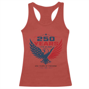 250 Years of Freedom Commemorative Patriotic Eagle Racerback Tank Top Majestic American Flag Winged Eagle 1776 to 2026 Semiquincentennial TS02 Red Print Your Wear