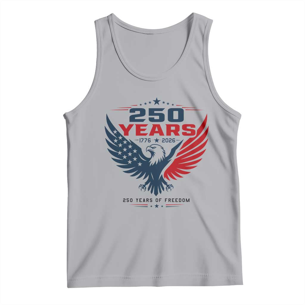 250 Years of Freedom Commemorative Patriotic Eagle Tank Top Majestic American Flag Winged Eagle 1776 to 2026 Semiquincentennial TS02 Athletic Heather Print Your Wear