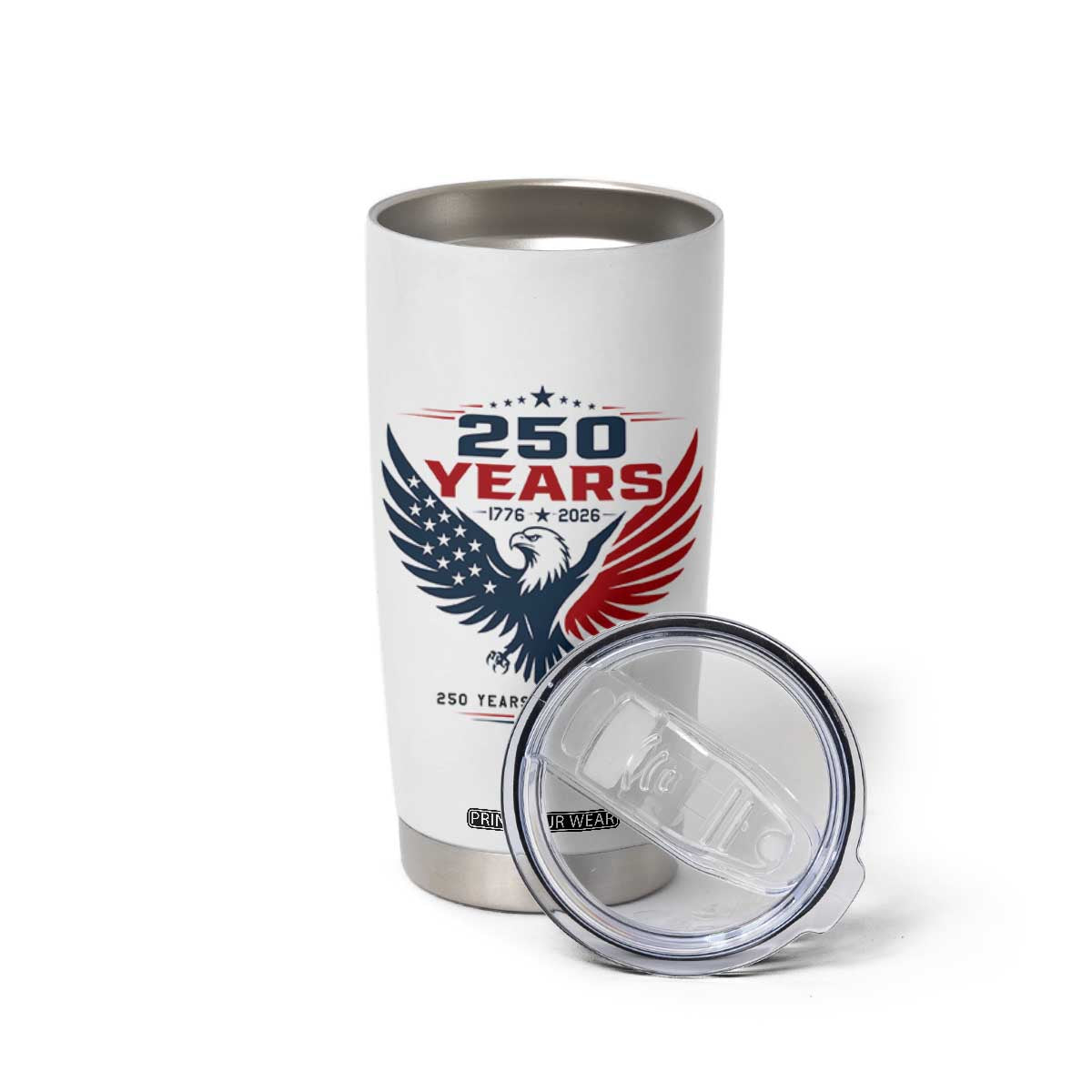 250 Years of Freedom Commemorative Patriotic Eagle Tumbler Cup Majestic American Flag Winged Eagle 1776 to 2026 Semiquincentennial TS02 Print Your Wear