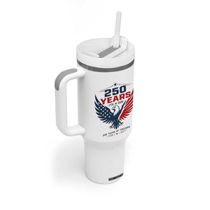 250 Years of Freedom Commemorative Patriotic Eagle Tumbler With Handle Majestic American Flag Winged Eagle 1776 to 2026 Semiquincentennial TS02 Print Your Wear