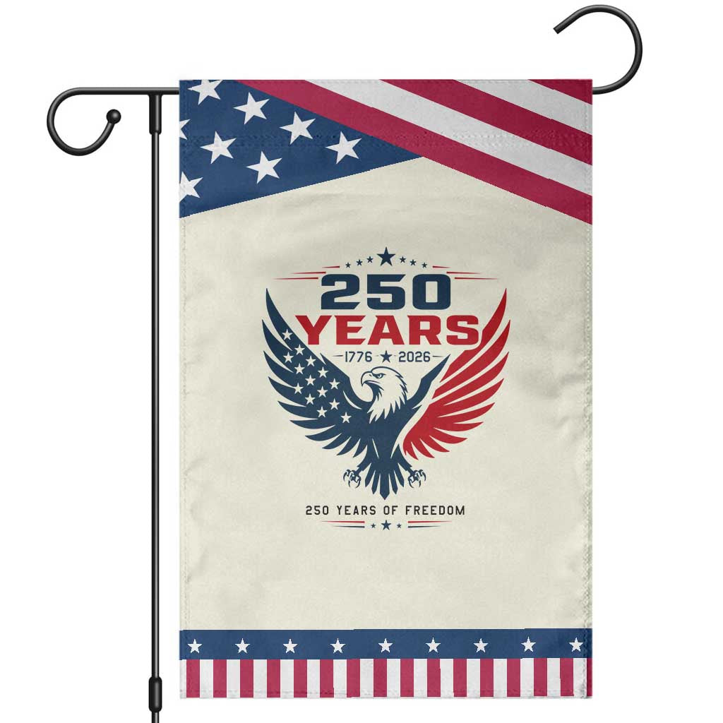 250 Years of Freedom Commemorative Eagle Patriotic Garden Flag Majestic American Flag Winged Eagle 1776 to 2026 Semiquincentennial TS02 Modern Beige Blue Print Your Wear