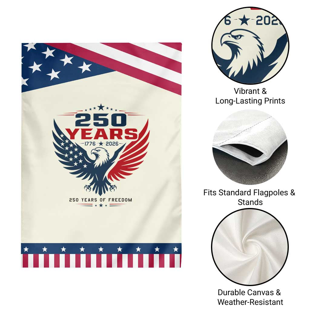250 Years of Freedom Commemorative Eagle Patriotic Garden Flag Majestic American Flag Winged Eagle 1776 to 2026 Semiquincentennial