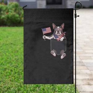 Funny Patriotic French Bulldog in Pocket Graphic Garden Flag Cute Frenchie Waving US Flag Sunglasses Faux Summer TS02 Print Your Wear
