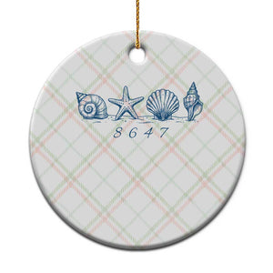 8647 Sea Shells Starfish Vintage Coastal Blue Line Graphic Ceramic Ornament Coded Political Satire TS02 1pc Christmas Plaid Print Your Wear