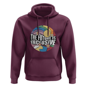The Future Is Inclusive Hoodie LGBT Pride Month Retro Groovy TS02 Maroon Print Your Wear