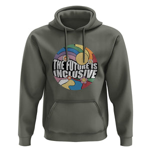 The Future Is Inclusive Hoodie LGBT Pride Month Retro Groovy TS02 Military Green Print Your Wear