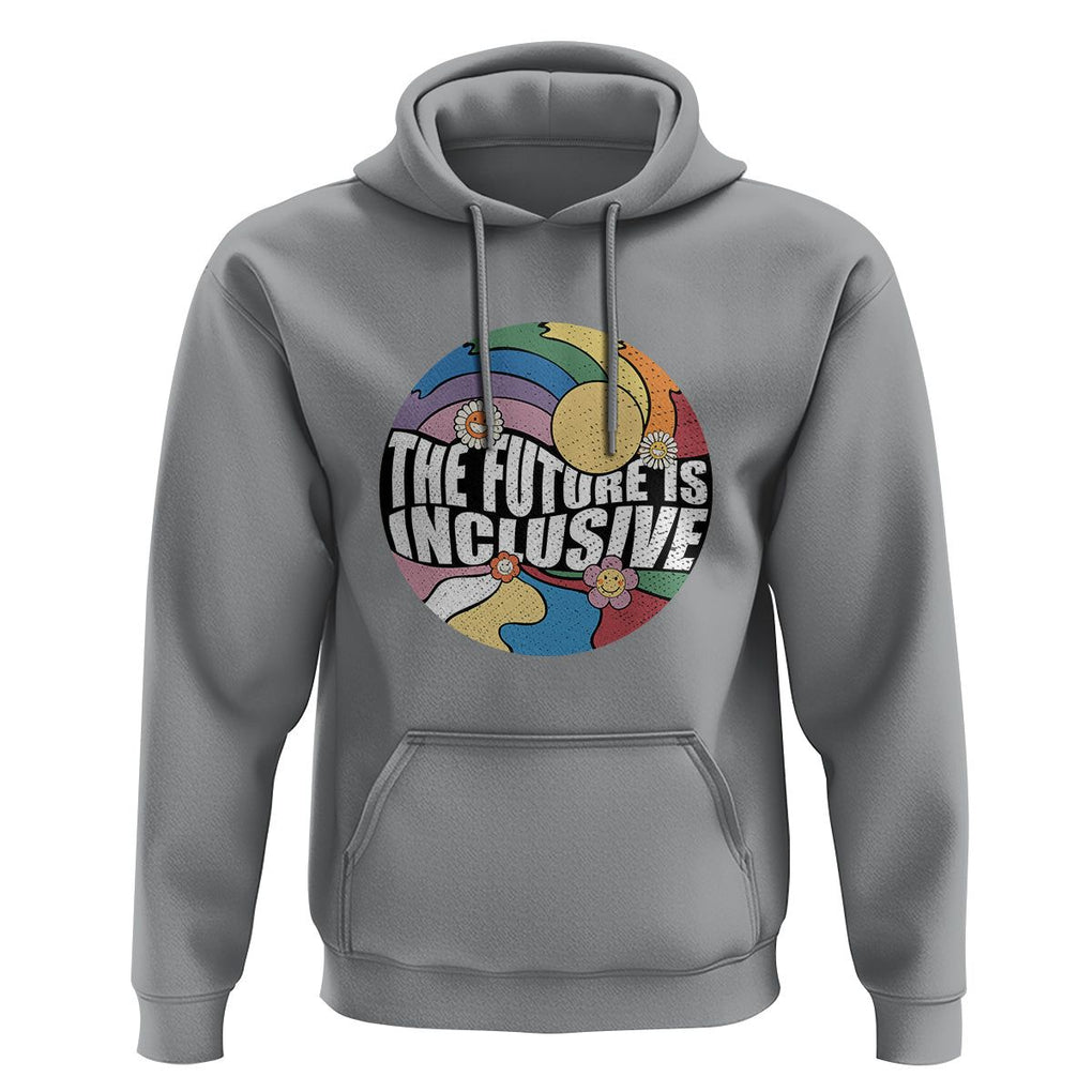 The Future Is Inclusive Hoodie LGBT Pride Month Retro Groovy TS02 Sport Gray Print Your Wear