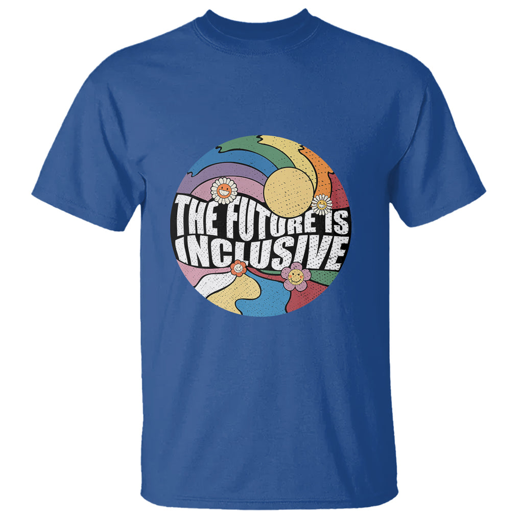 The Future Is Inclusive LGBT Gay Pride Month Retro Groovy T Shirt TS02 Royal Blue Printyourwear